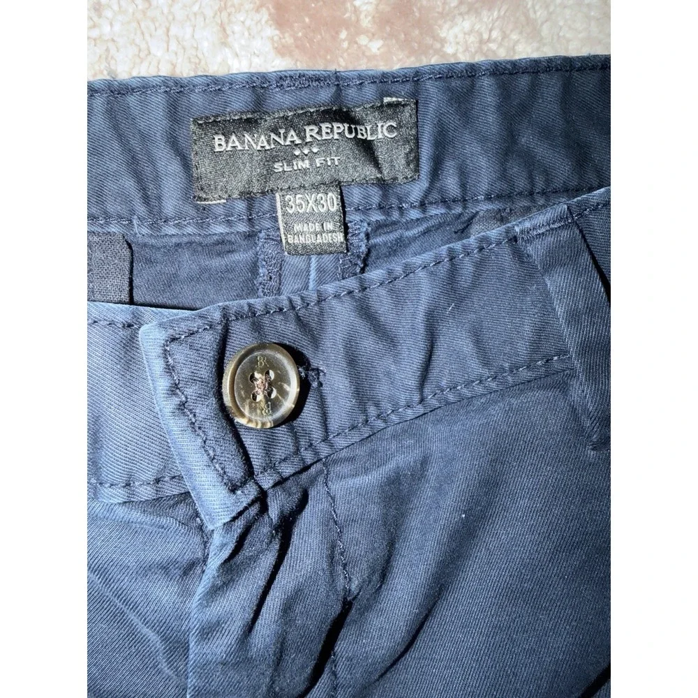 EUC Mens Banana Republic athletic fit blue chino pants size 35x30